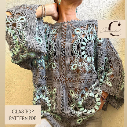 CLAS TOP Granny Square, crochet pattern